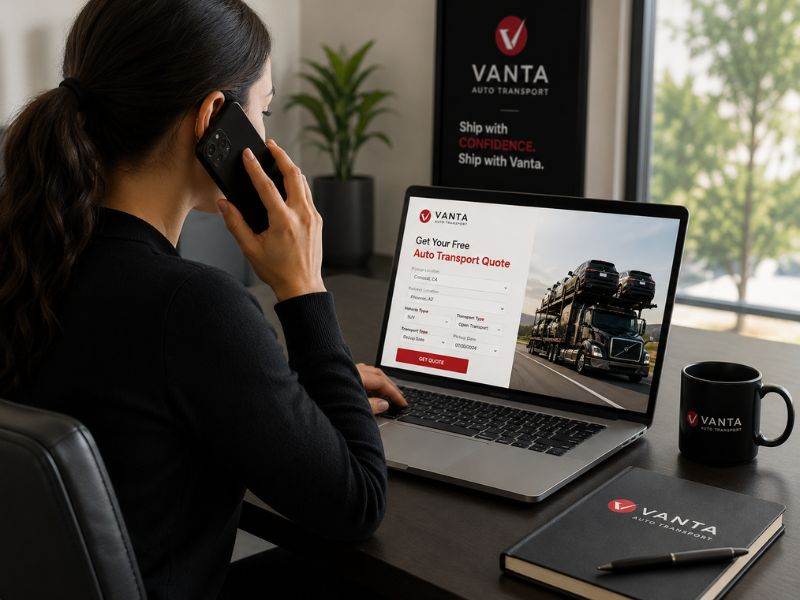 Getting a car shipping quote from Vanta Auto Transport