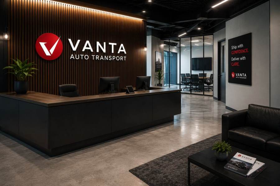 Vanta Auto Transport carrier loading a vehicle in Pleasant Hill, California
