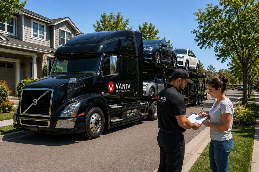 Door to door car shipping delivery by Vanta Auto Transport
